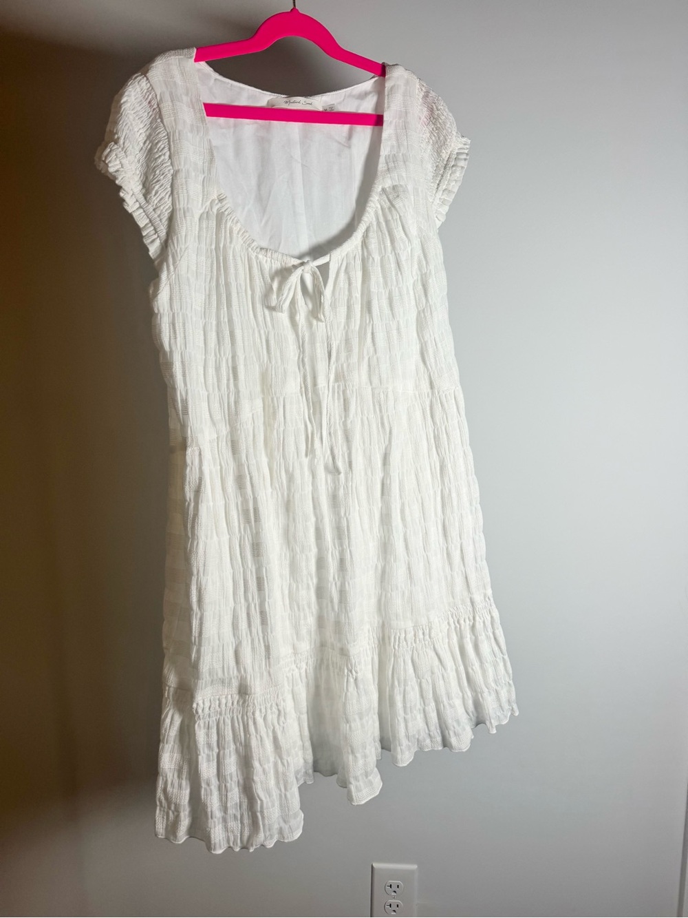 Mustard Seed: White Short-Sleeve Boho Tiered Dress